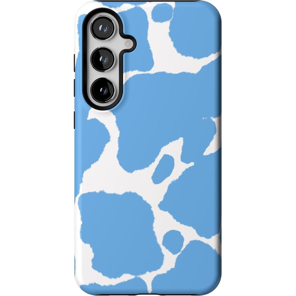 imageCasely Galaxy S24 Plus Case  Poppy Meadows  Pastel Floral  Essential Slim DualLayer Protective DesignCurrent MOOd  Light Blue Cow Print