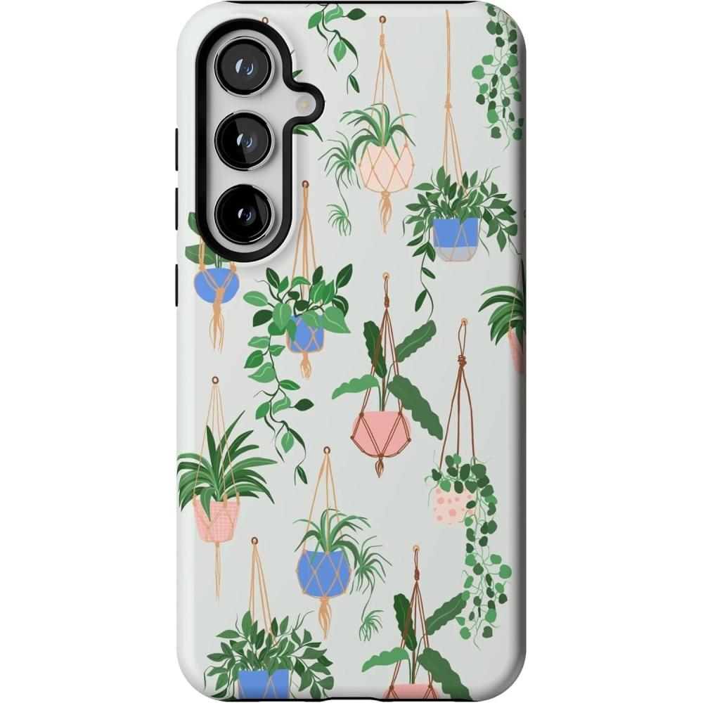 imageCasely Galaxy S24 Plus Case  Poppy Meadows  Pastel Floral  Essential Slim DualLayer Protective DesignHanging Around  Potted Plants Floral