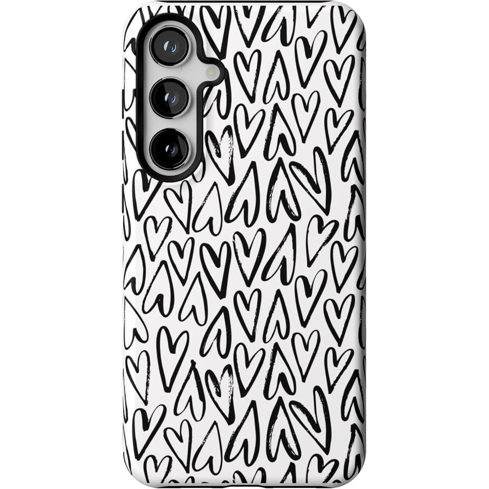 imageCasely Galaxy S24 Plus Case  Poppy Meadows  Pastel Floral  Essential Slim DualLayer Protective DesignHeart Throb  Endless Hearts