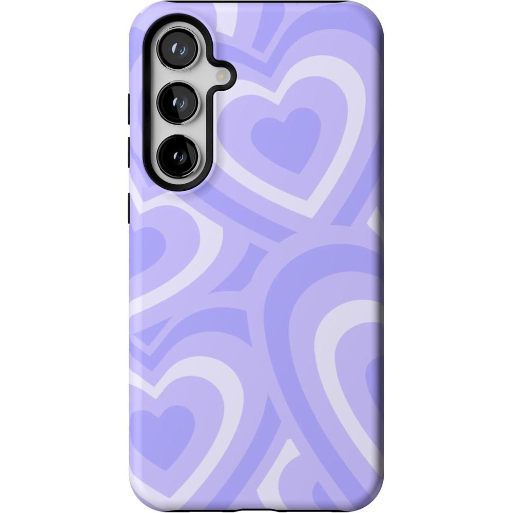 imageCasely Galaxy S24 Plus Case  Poppy Meadows  Pastel Floral  Essential Slim DualLayer Protective DesignLove Song  Lavender Heart