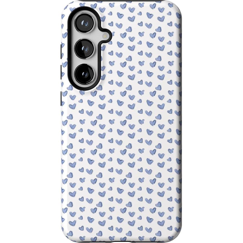 imageCasely Galaxy S24 Plus Case  Poppy Meadows  Pastel Floral  Essential Slim DualLayer Protective DesignLovebug  Blue Hearts