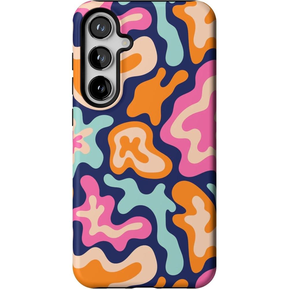 imageCasely Galaxy S24 Plus Case  Poppy Meadows  Pastel Floral  Essential Slim DualLayer Protective DesignMidnight Color Splash  Abstract Retro