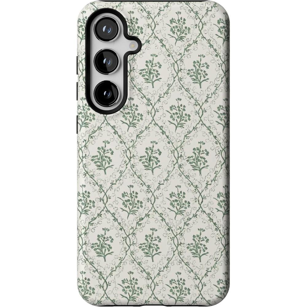 imageCasely Galaxy S24 Plus Case  Poppy Meadows  Pastel Floral  Essential Slim DualLayer Protective DesignSage Tapestry  Floral Vines