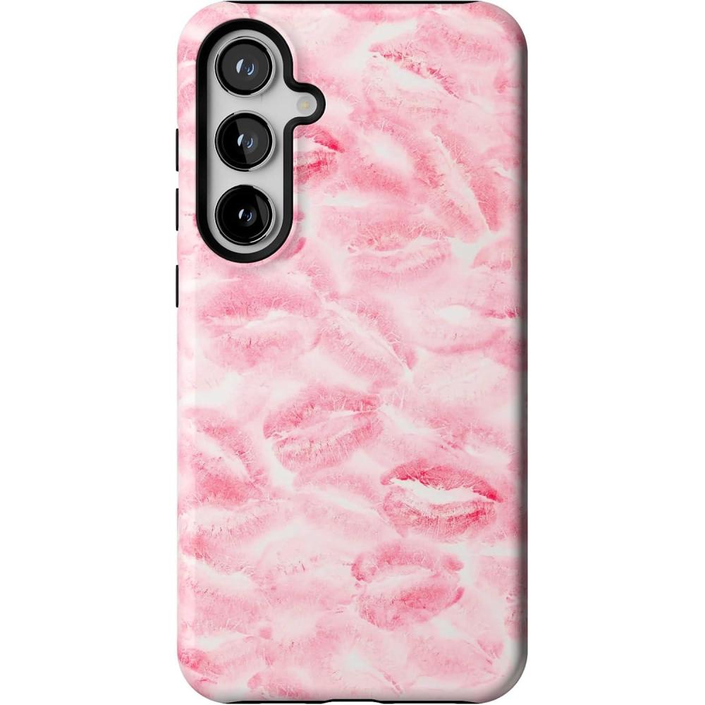 imageCasely Galaxy S24 Plus Case  Poppy Meadows  Pastel Floral  Essential Slim DualLayer Protective DesignSealed with a Kiss  Pink Lipstick