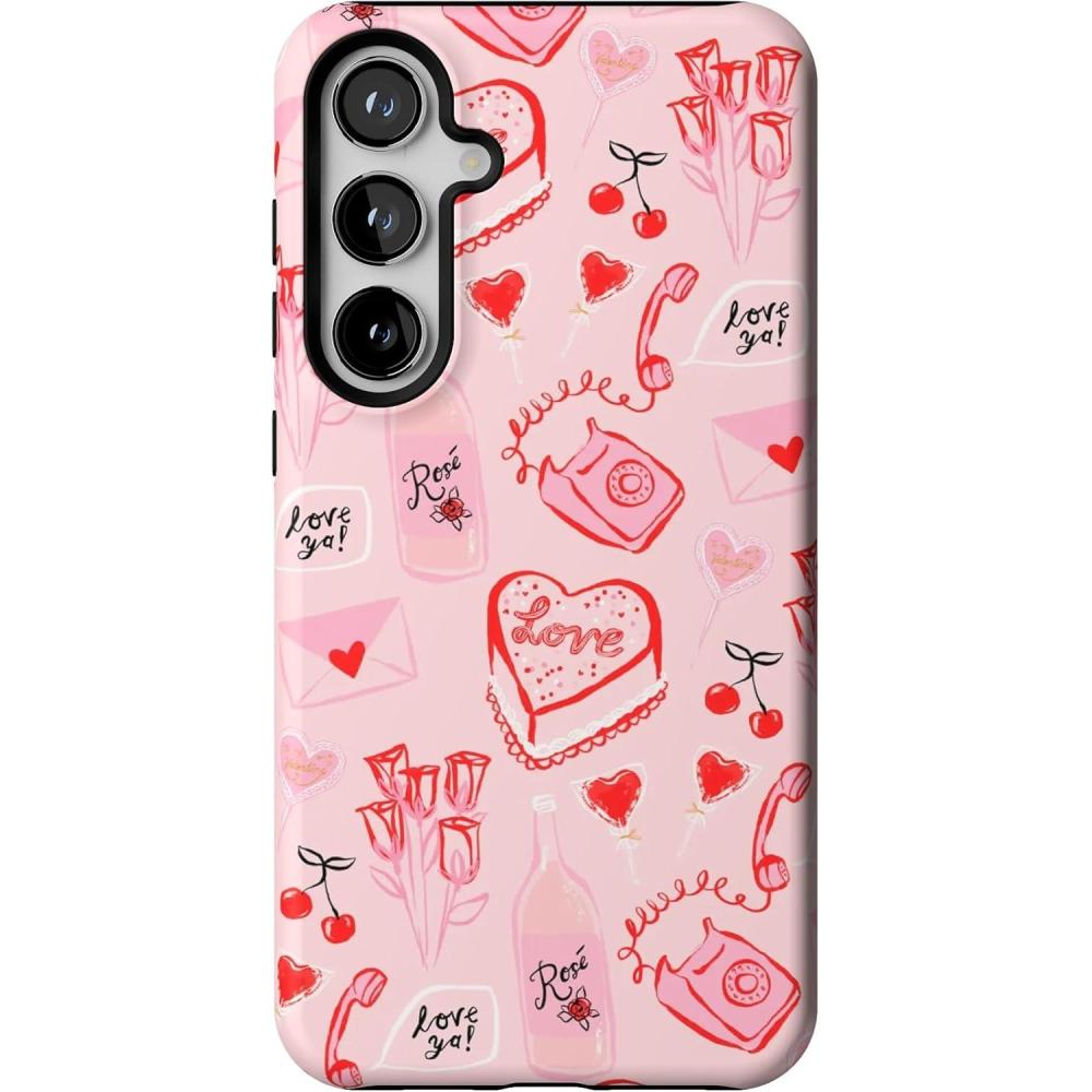 imageCasely Galaxy S24 Plus Case  Poppy Meadows  Pastel Floral  Essential Slim DualLayer Protective DesignThats Amore  Valentines