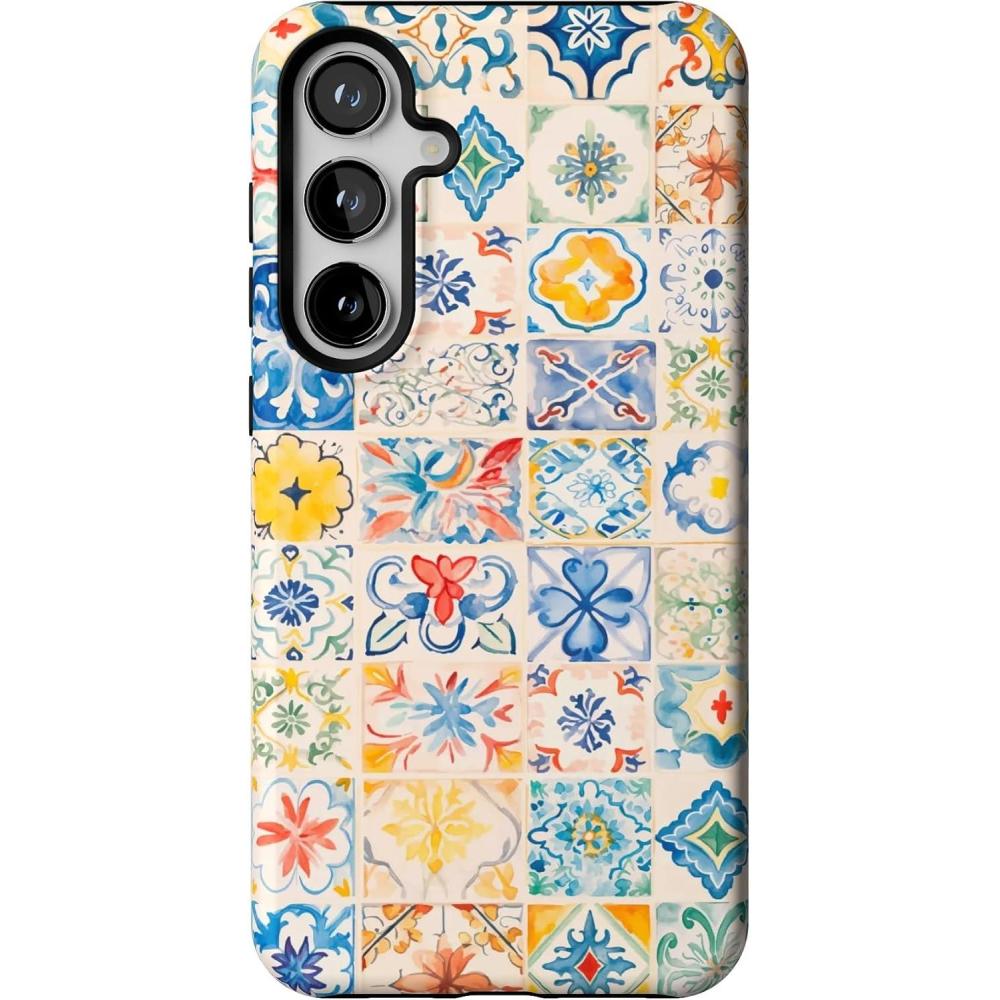 imageCasely Galaxy S24 Plus Case  Poppy Meadows  Pastel Floral  Essential Slim DualLayer Protective DesignTuscan Tiles  Dolce Vita