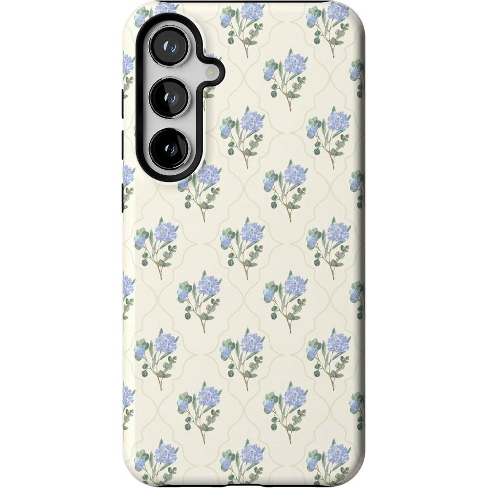 imageCasely Galaxy S24 Plus Case  Poppy Meadows  Pastel Floral  Essential Slim DualLayer Protective DesignVintage Garden  Blue Hydrangea
