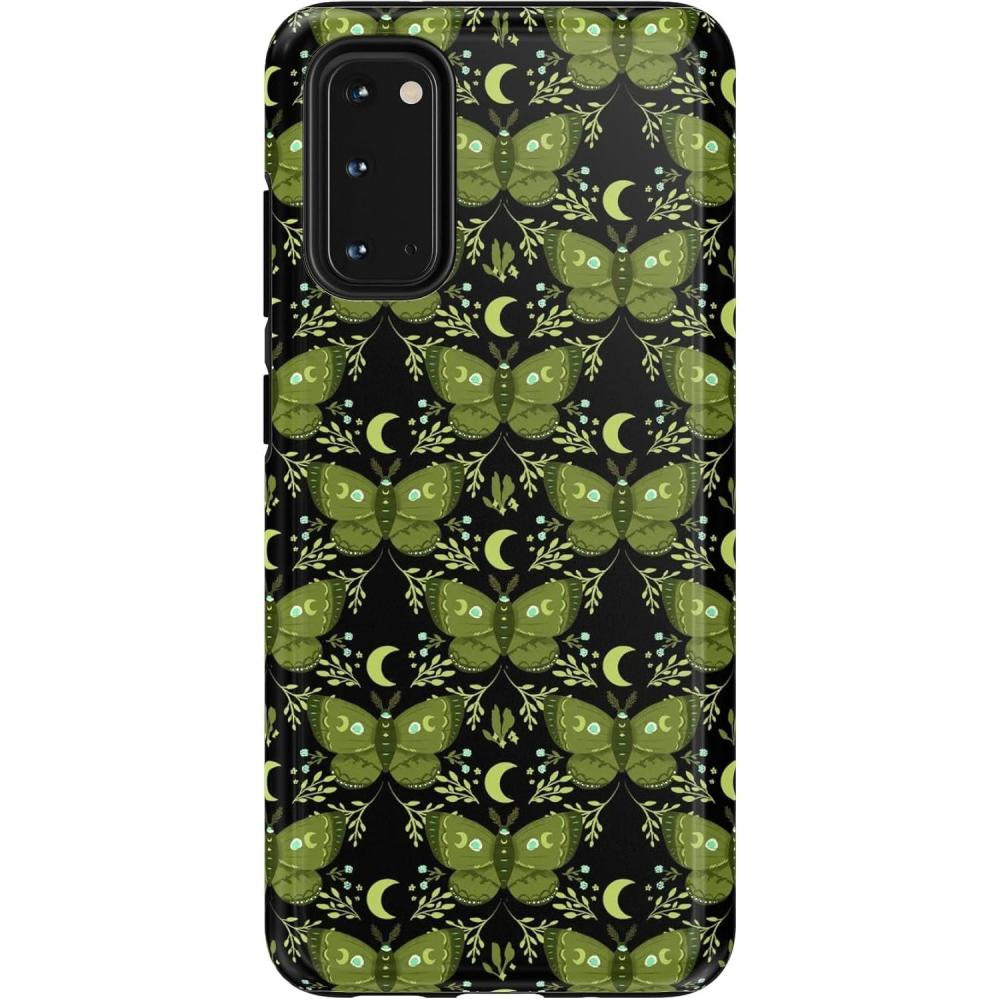 imageCasely Galaxy S24 Ultra Case  Such a Battie  Purple Bats  Essential Slim DualLayer Protective DesignMystic Moths  Green Twilight