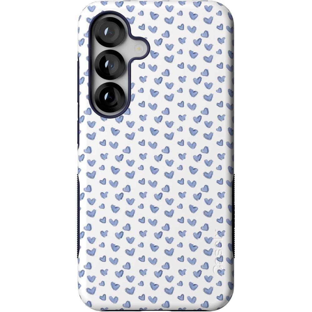 imageCasely Galaxy S25 Case  Lovebug  Blue Hearts  Compatible with MagSafe  Bold Protective Case Design