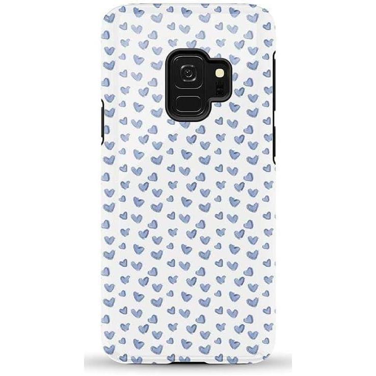 imageCasely Galaxy S9 Case Be Mine Tiny Hearts Essential Slim DualLayer Protective DesignLovebug Blue Hearts