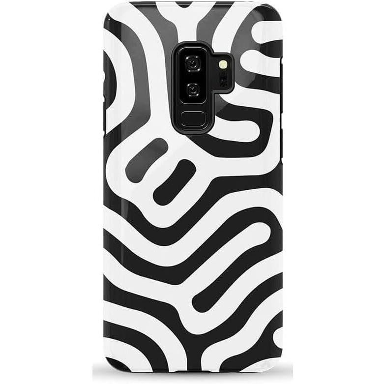 imageCasely Galaxy S9 Plus Case Midnight Web Spider Web Essential Slim DualLayer Protective DesignMaze High Contrast Design
