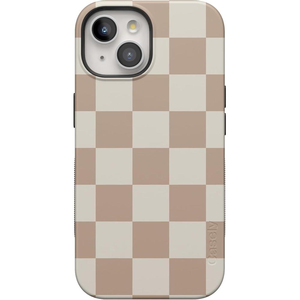 imageCasely iPhone 15 Plus Case  Outside The Lines Crayola Marker Case  Bold Compatible with MagSafeFit Check  Neutral Checkerboard