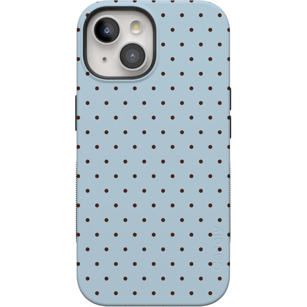 imageCasely iPhone 15 Plus Case  Outside The Lines Crayola Marker Case  Bold Compatible with MagSafeOn the Dot  Blue Polka Dot