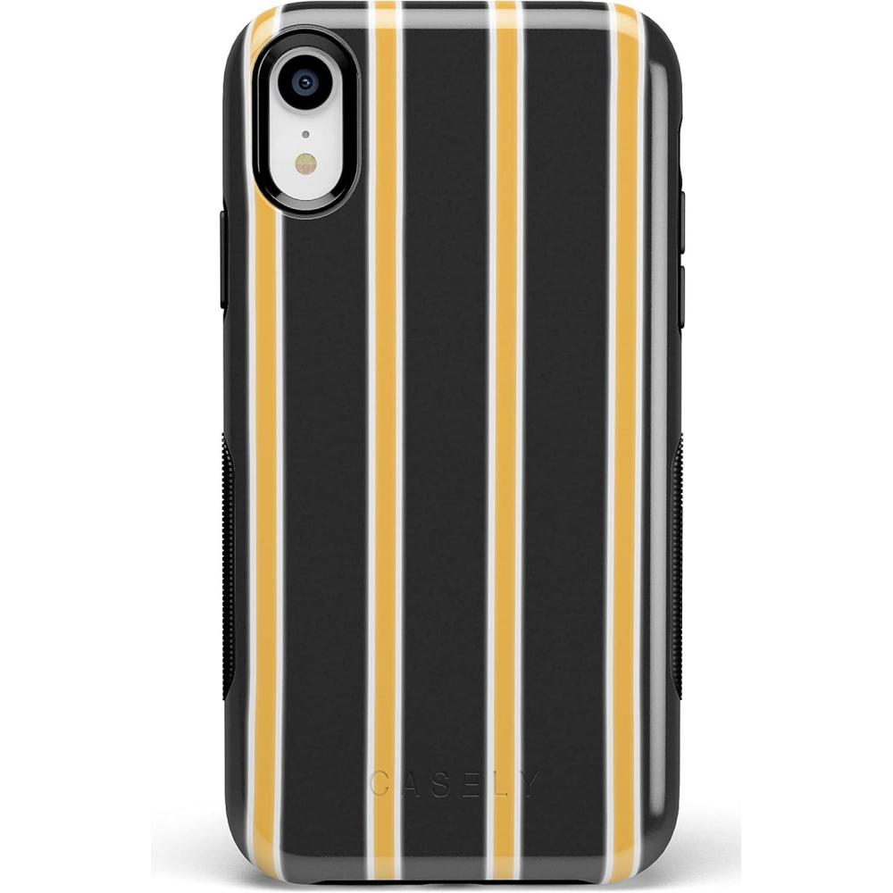 imageCasely iPhone XR Case  Make Your Mark  Crayola Paint Case22 Fine Lines Mustard Yellow Pinstripe