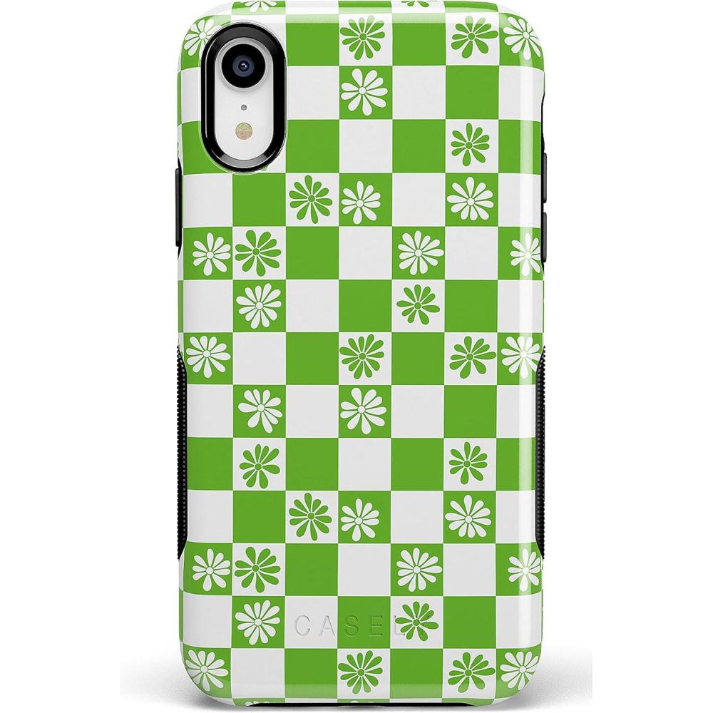 imageCasely iPhone XR Case  Make Your Mark  Crayola Paint CaseCheck Mate  Daisy Checkerboard Floral