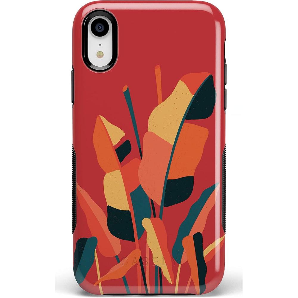 imageCasely iPhone XR Case  Make Your Mark  Crayola Paint CaseLet it Grow  Banana Leaf Floral