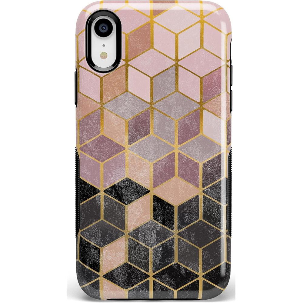 imageCasely iPhone XR Case  Make Your Mark  Crayola Paint CaseStepping Up  Geo Rose Gold Marble