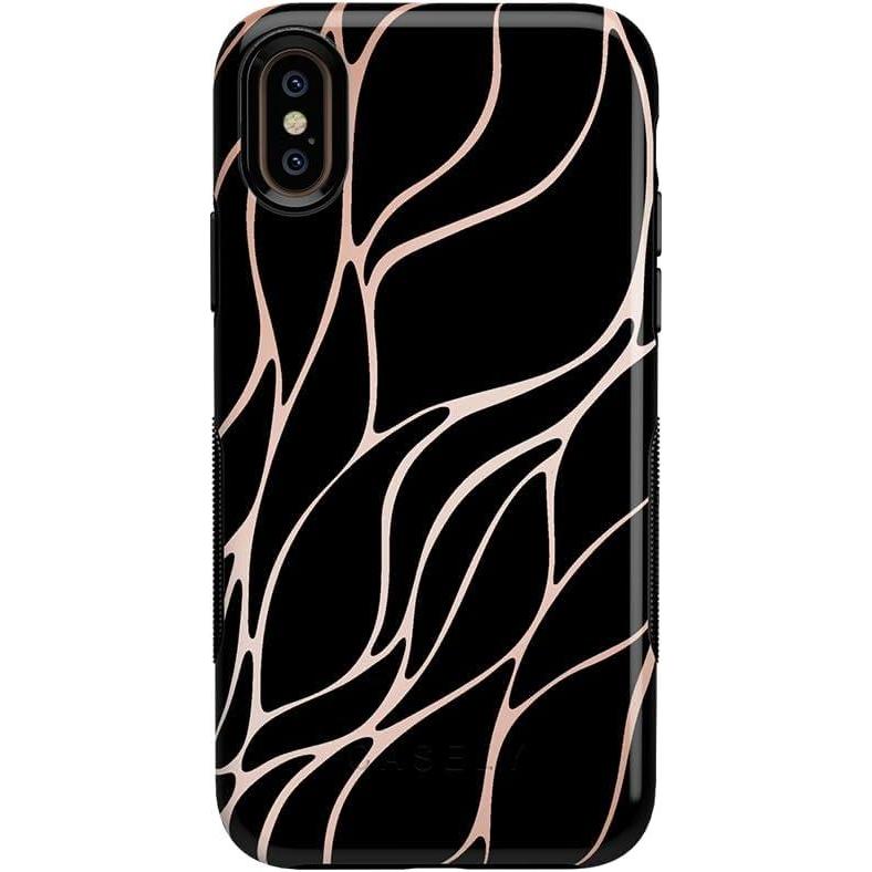 imageCasely iPhone Xs Max Case  Make Your Mark  Crayola Paint CaseBlack and Gold Metallic Waves