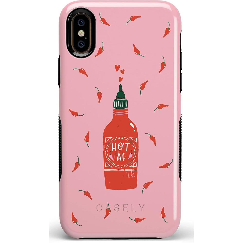 imageCasely iPhone Xs Max Case  Make Your Mark  Crayola Paint CaseSpicy AF  Pink Chili Hot Sauce