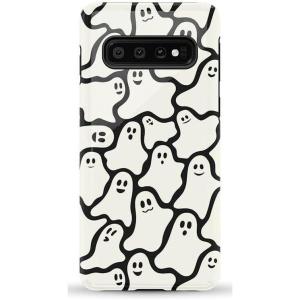 Casely Galaxy S10 Case | Seeing Stars | Red, White & Blue | Essential Slim Dual-Layer Protective Design(Don’t Ghost Me | Halloween)