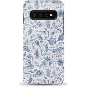 Casely Galaxy S10 Case | Seeing Stars | Red, White & Blue | Essential Slim Dual-Layer Protective Design(Hop & Bloom | Bunny Toile)