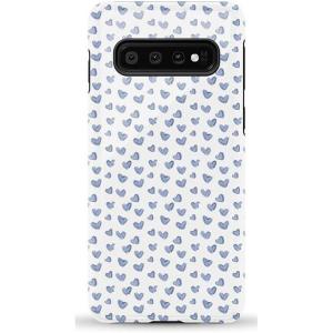 Casely Galaxy S10 Case | Seeing Stars | Red, White & Blue | Essential Slim Dual-Layer Protective Design(Lovebug | Blue Hearts)
