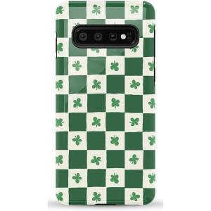 Casely Galaxy S10 Case | Seeing Stars | Red, White & Blue | Essential Slim Dual-Layer Protective Design(Lucky You | Shamrock)