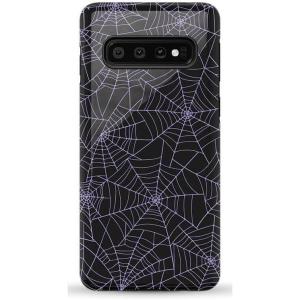 Casely Galaxy S10 Case | Seeing Stars | Red, White & Blue | Essential Slim Dual-Layer Protective Design(Midnight Web | Spider Web)