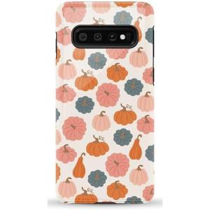 Casely Galaxy S10 Case | Seeing Stars | Red, White & Blue | Essential Slim Dual-Layer Protective Design(Oh My Gourd | Pumpkin Patch)