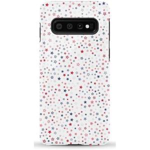 Casely Galaxy S10 Case | Seeing Stars | Red, White & Blue | Essential Slim Dual-Layer Protective Design(Seeing Stars | Red  White & Blue)
