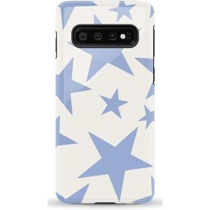 Casely Galaxy S10 Case | Seeing Stars | Red, White & Blue | Essential Slim Dual-Layer Protective Design(Stars Align | Blue & White Stars)