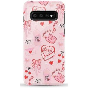 Casely Galaxy S10 Case | Seeing Stars | Red, White & Blue | Essential Slim Dual-Layer Protective Design(That’s Amore | Valentine’s)