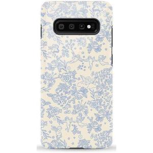 Casely Galaxy S10 Plus Case | That’s Amore | Valentine’s | Essential Slim Dual-Layer Protective Design(Cupid’s Canvas | Periwinkle Floral)