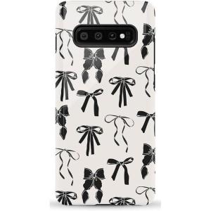 Casely Galaxy S10 Plus Case | That’s Amore | Valentine’s | Essential Slim Dual-Layer Protective Design(Goth Girlie | Black Bows)