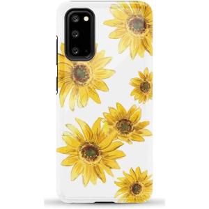 Casely Galaxy S20 Case | Be Mine | Tiny Hearts | Essential Slim Dual-Layer Protective Design(Golden Garden | Yellow Sunflower Floral)