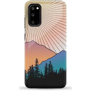 Casely Galaxy S20 Case | Be Mine | Tiny Hearts | Essential Slim Dual-Layer Protective Design(Golden Hour | Mountain Sunset)