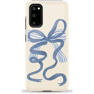 Casely Galaxy S20 Case | Be Mine | Tiny Hearts | Essential Slim Dual-Layer Protective Design(Heartstrings | Blue Bow)