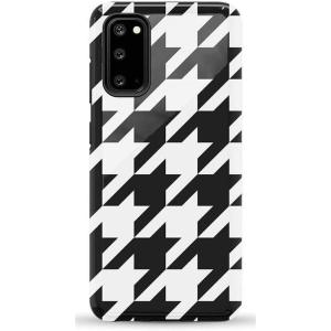 Casely Galaxy S20 Case | Be Mine | Tiny Hearts | Essential Slim Dual-Layer Protective Design(Houndstooth | High Contrast Design)
