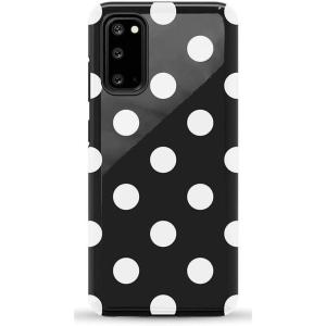 Casely Galaxy S20 Case | Be Mine | Tiny Hearts | Essential Slim Dual-Layer Protective Design(Polka Dots | High Contrast Design)