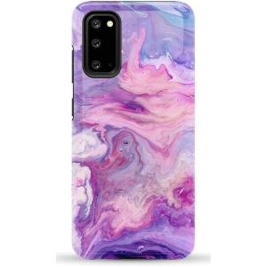 Casely Galaxy S20 Case | Be Mine | Tiny Hearts | Essential Slim Dual-Layer Protective Design(Tie Dying Over You | Purple Marble)