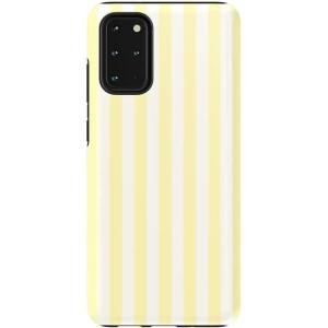 Casely Galaxy S20 Plus Case | Current Mood | Cow Print | Essential Slim Dual-Layer Protective Design(Butter Yellow Stripes | Sunday Best)