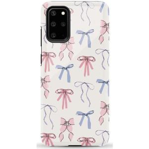 Casely Galaxy S20 Plus Case | Current Mood | Cow Print | Essential Slim Dual-Layer Protective Design(Coquette Girlie | Pastel Bows)