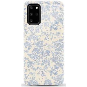 Casely Galaxy S20 Plus Case | Current Mood | Cow Print | Essential Slim Dual-Layer Protective Design(Cupid’s Canvas | Periwinkle Floral)