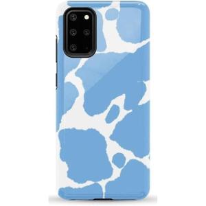 Casely Galaxy S20 Plus Case | Current Mood | Cow Print | Essential Slim Dual-Layer Protective Design(Current MOOd | Light Blue Cow Print)