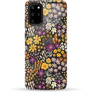 Casely Galaxy S20 Plus Case | Current Mood | Cow Print | Essential Slim Dual-Layer Protective Design(Falling for You | Plum Floral)