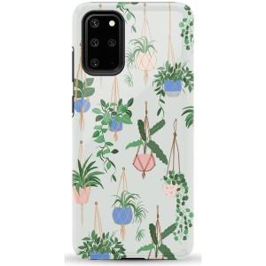 Casely Galaxy S20 Plus Case | Current Mood | Cow Print | Essential Slim Dual-Layer Protective Design(Hanging Around | Potted Plants Floral)