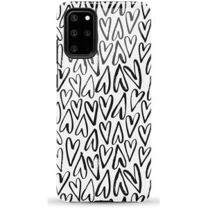 Casely Galaxy S20 Plus Case | Current Mood | Cow Print | Essential Slim Dual-Layer Protective Design(Heart Throb | Endless Hearts)
