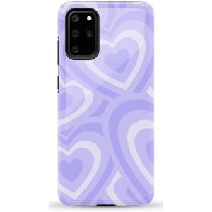 Casely Galaxy S20 Plus Case | Current Mood | Cow Print | Essential Slim Dual-Layer Protective Design(Love Song | Lavender Heart)