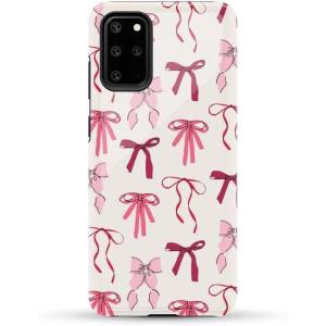 Casely Galaxy S20 Plus Case | Current Mood | Cow Print | Essential Slim Dual-Layer Protective Design(Lover Girlie | Pink Bows)