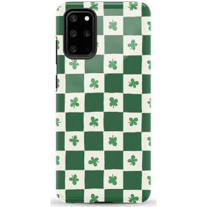 Casely Galaxy S20 Plus Case | Current Mood | Cow Print | Essential Slim Dual-Layer Protective Design(Lucky You | Shamrock)